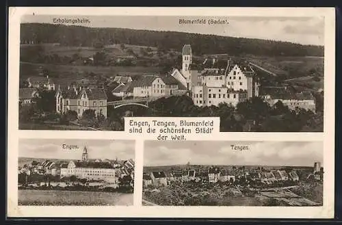 AK Blumenfeld / Baden, Ortsansicht mit Erholungsheim, Ortsansichten von Engen und Tengen