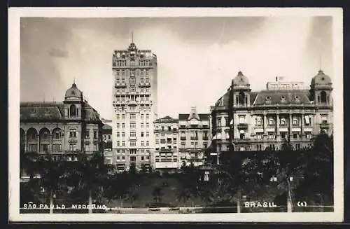 AK Sao Paulo, Strassenpartie mit Hotels