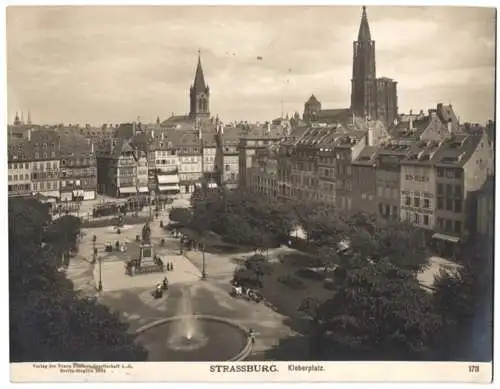 Fotografie NPG, Berlin, Ansicht Strassburg, Blick auf den Kleberplatz mit Strassenbahn