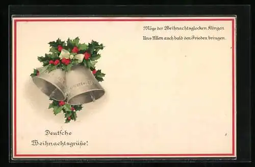 Künstler-AK Meissner & Buch (M&B) Nr.2079: Weihnachtsglocken mit Sinnspruch