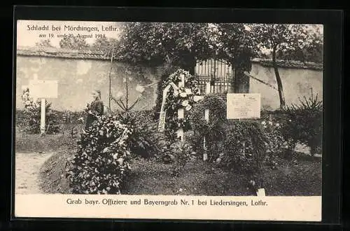 AK Liedersingen /Lothr., Grab bayr. Offiziere und Bayerngrab Nr. 1