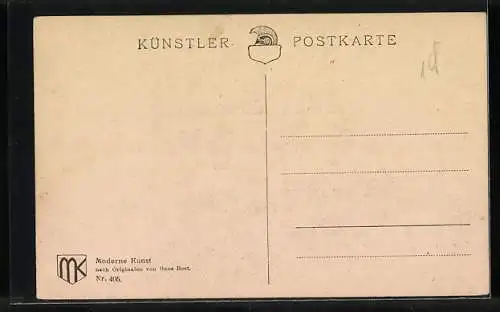 AK Kartenspiel im Gasthaus, Verspielt, Gast geht