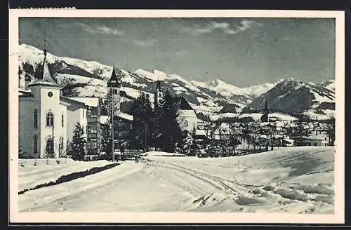 AK Kitzbühel /Tirol, Verschneite Partie in der Pfarrau