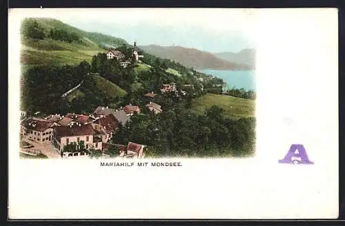 AK Mondsee, Ortsansicht mit Mariahilf