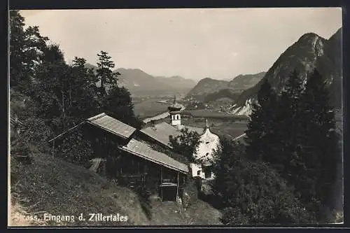 AK Strass /Zillertal, Blick auf den Eingang des Zillertales