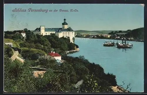 AK Persenburg /N.-Oe., Das Schloss an der Donau