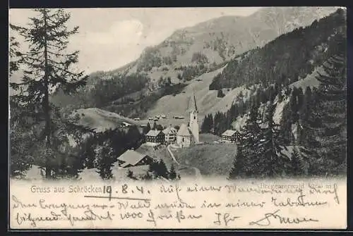AK Schröcken, Bregenzerwald mit Ortsansicht