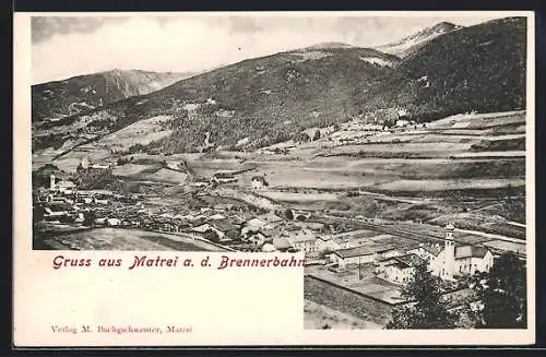 AK Matrei a. d. Brennerbahn, Gesamtansicht im Tallauf