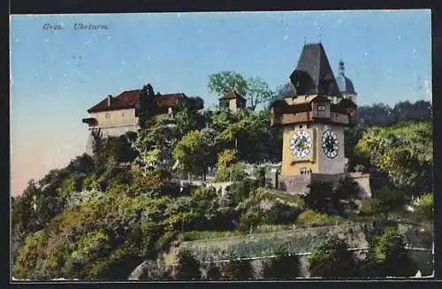 AK Graz, Blick zum Uhrturm