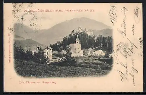 AK Klamm am Semmering, Partie mit der Kirche