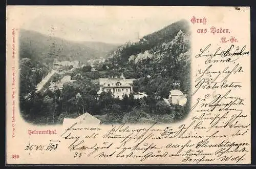 AK Baden /N.-Oe., Ortsansicht im Helenenthal