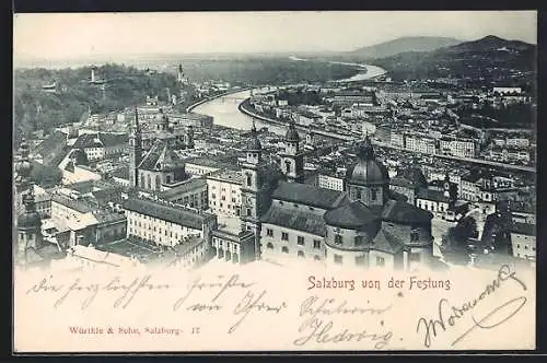 AK Salzburg, Gesamtansicht von der Festung