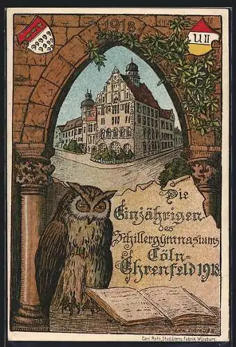 Künstler-AK Köln-Ehrenfeld, Absolvia, Die Einjährigen des Schillergymnasiums 1918