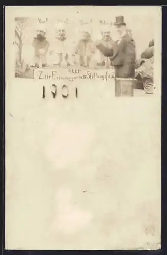 AK Freiburg /Breisgau, Stiftungsfest 1901, Männer mit Zipfelmützen