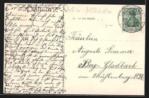 AK Mülheim a. Rh., Partie in der Roonstrasse