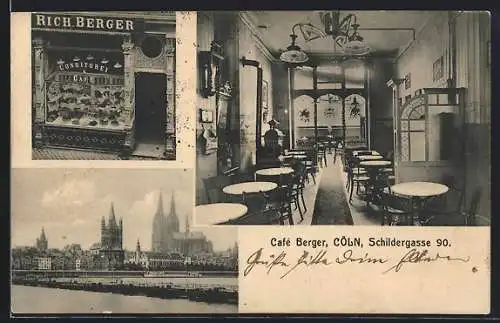 AK Cöln, Café Rich. Berger, Schildergasse 90