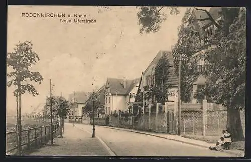 AK Rodenkirchen a. Rhein, Neue Uferstrasse mit Villeb