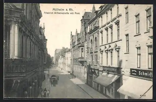 AK Mülheim a. Rh., Friedrich Wilhelmstrasse mit Post