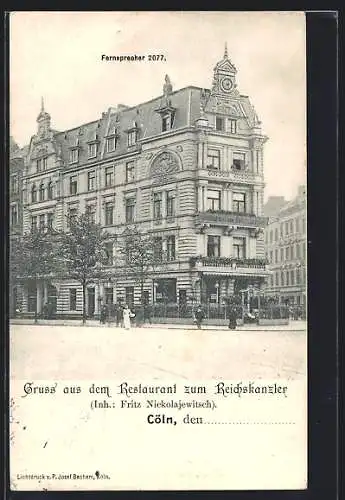 AK Köln, Restaurant zum Reichskanzler von Fritz Nickolajewitsch