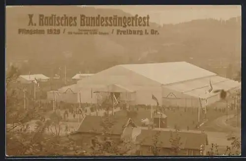 Foto-AK Freiburg i. Br., X. Badisches Bundessängerfest Pfingsten 1929