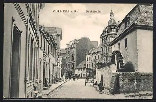 AK Mülheim a. Rh., Blick in die Bachstrasse