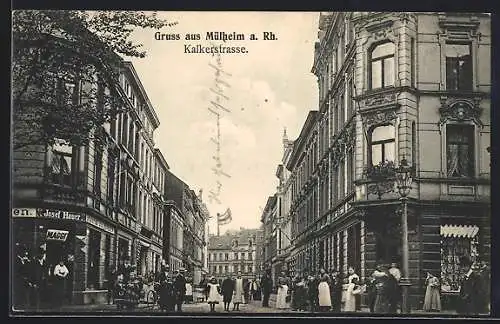 AK Mülheim a. Rh., Geschäft v. Josef Hauer, Kalkerstrasse