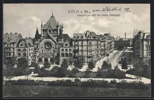 AK Köln-Neustadt, die neue Synagoge am Königsplatz