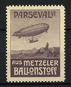 Reklamemarke Parseval VI aus Metzeler Ballonstoff