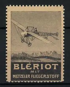 Reklamemarke Blériot mit Metzeler Fliegerstoff