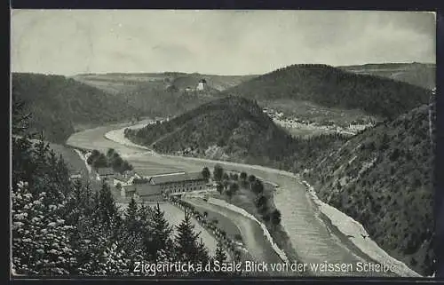 AK Ziegenrück / Saale, Blick von der weissen Scheibe