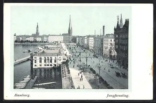 AK Hamburg-Neustadt, Blick auf den Jungfernstieg