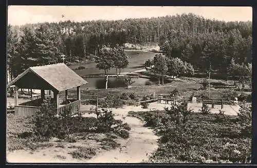 AK Geschwenda / Thür. Wald, Blick auf das Waldbad