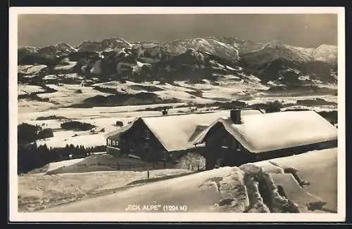 AK Sonthofen, Berggasthof Eck Alpe im Winter