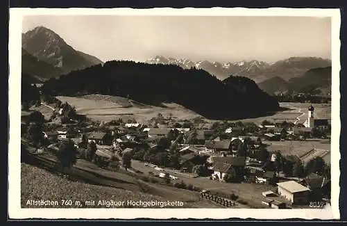 AK Altstädten, Panorama mit Allgäuer Hochgebirgskette