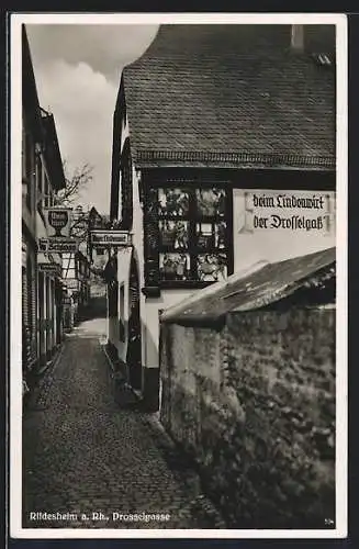 AK Rüdesheim am Rhein, Partie in der Drosselgasse