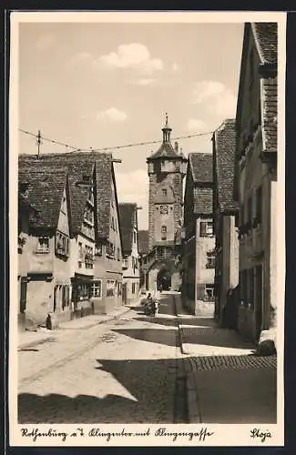 AK Rothenburg / Tauber, Klingentor mit Klingengasse