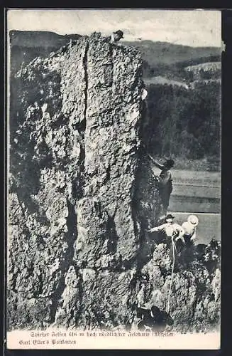 AK Spies, Bergsteiger am Felsen