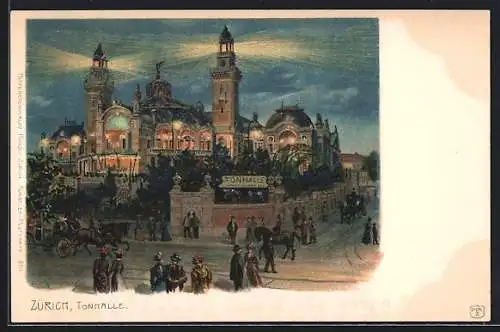 Lithographie Zürich, Blick zur Tonhalle