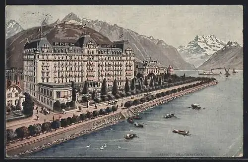 Künstler-AK Montreux, Grand-Hotel Eden