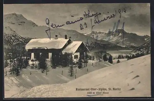 AK St. Moritz, Restaurant Ober-Alpina im Winter