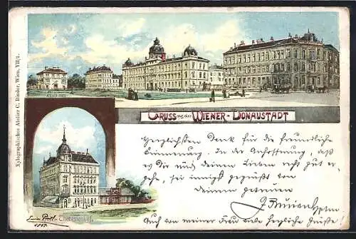 Lithographie Wien, Hotel Theresienhof, Infanteriekaserne