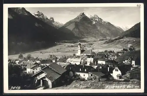 AK Fulpmes, Ortspartie im Gebirge