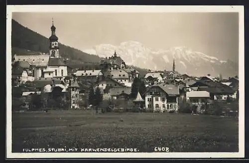 AK Fulpmes, Ortspartie am Karwendelgebirge