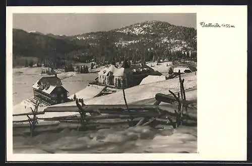 AK Flattnitz, winterlicher Blick zum Ort