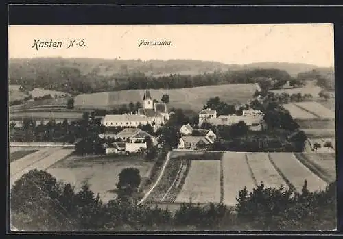 AK Kasten /Niederösterreich, Panorama von einen Berg aus