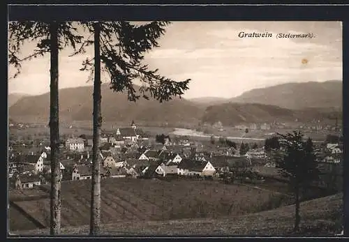 AK Gratwein /Steiermark, Totalansicht von einer Anhöhe aus