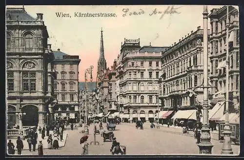 AK Wien, Kärntnerstrasse mit Geschäften