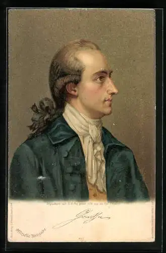 AK Johann Wolfgang Goethe, Kopie gemalt nach Original von G.O.May 1779