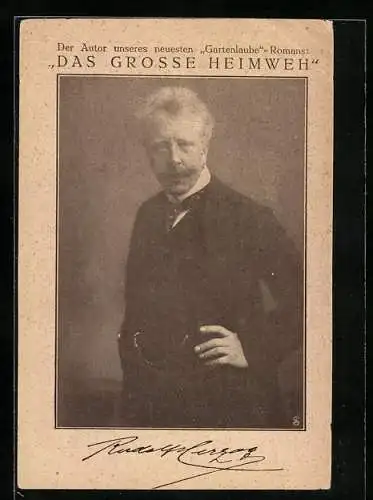 AK Portrait von Dichter Rudolf Herzog, schrieb Das grosse Heimweh