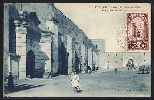 AK Fez-Djedid, Cour du Vieux Mechouar et Porte de la Makina